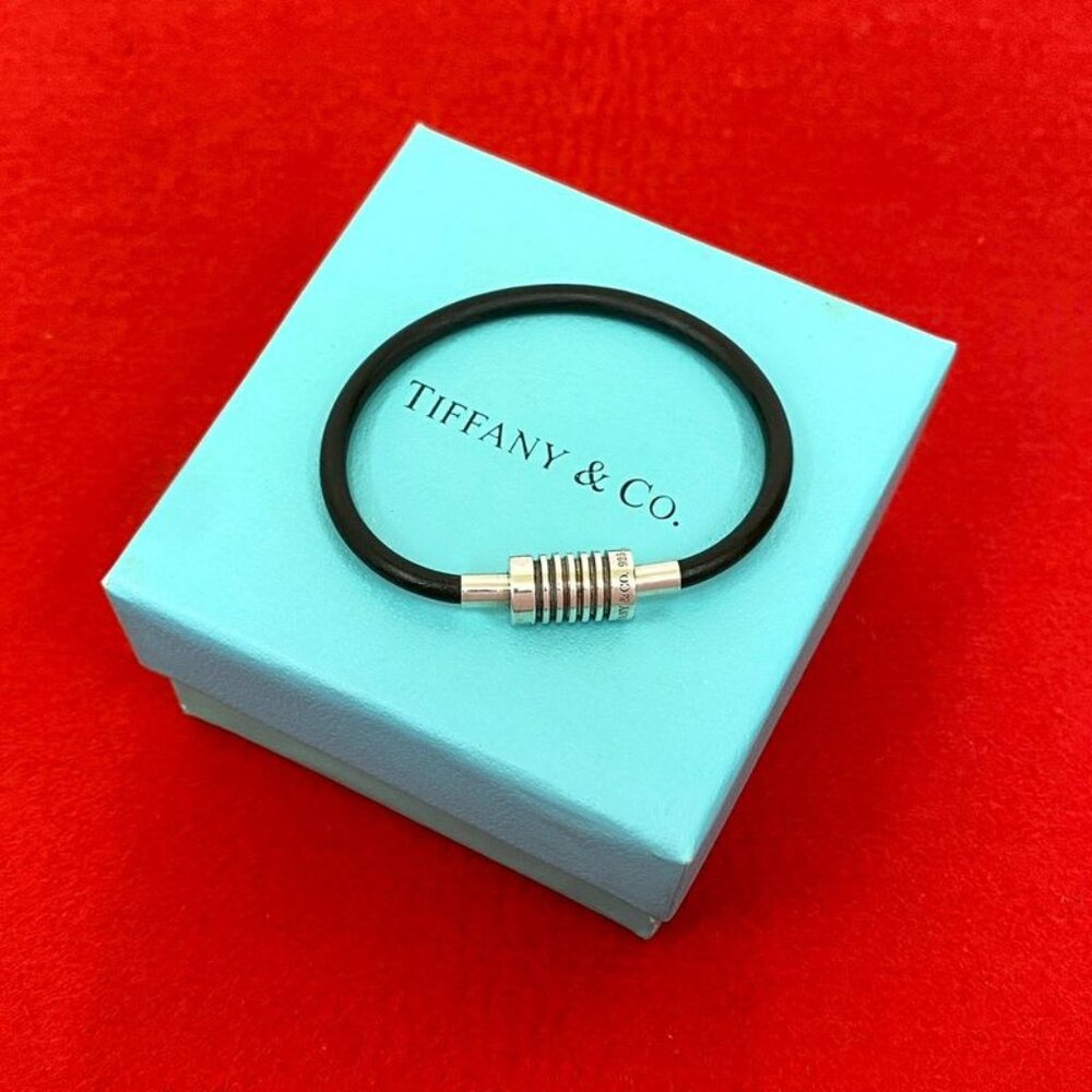 Tiffany & Co Paloma Groove Surfer Bracelet Silver 925 Rubber
